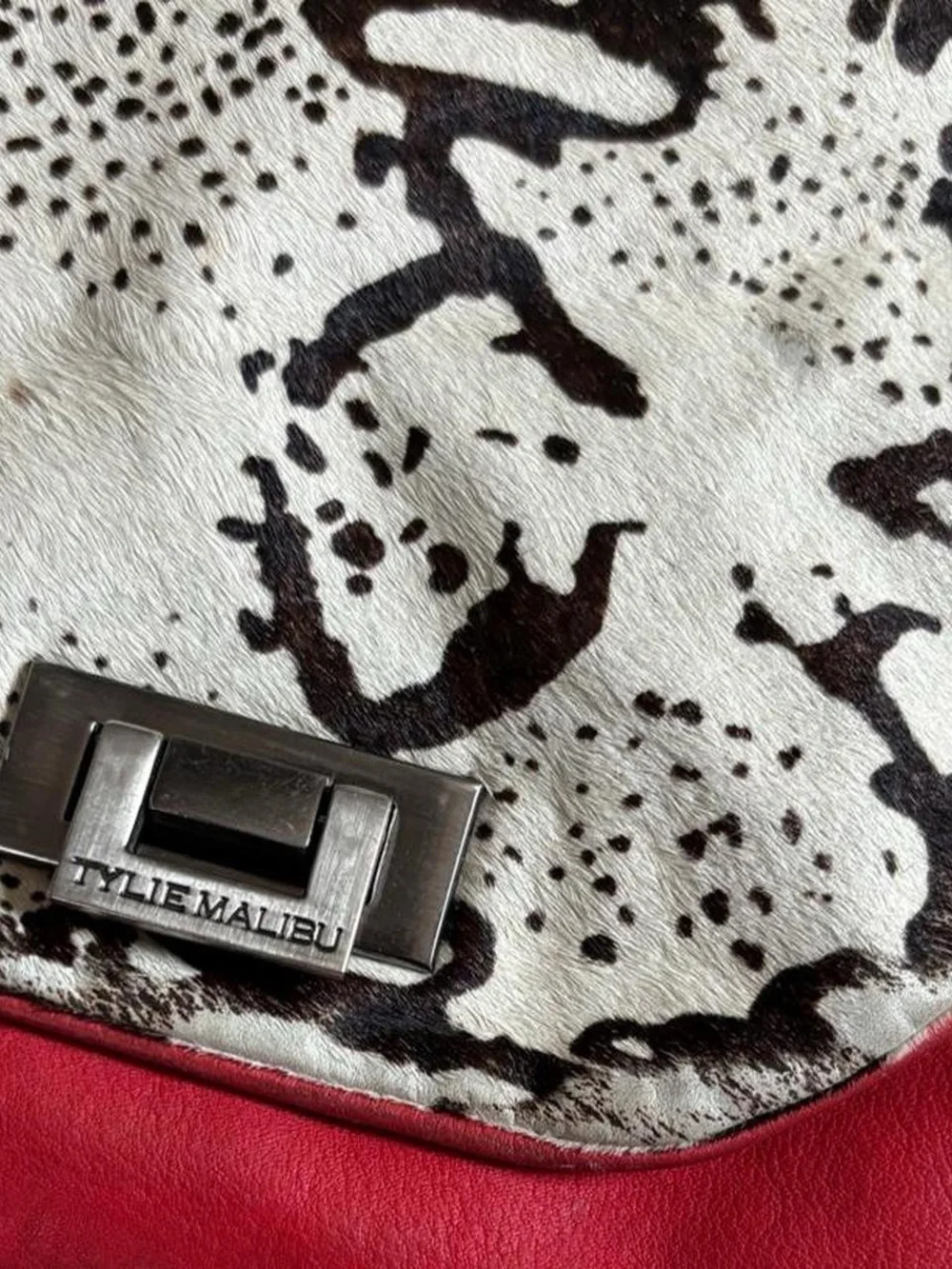 Y2K vintage Tylie Malibu bag pony hair & leather oversized envelope clutch